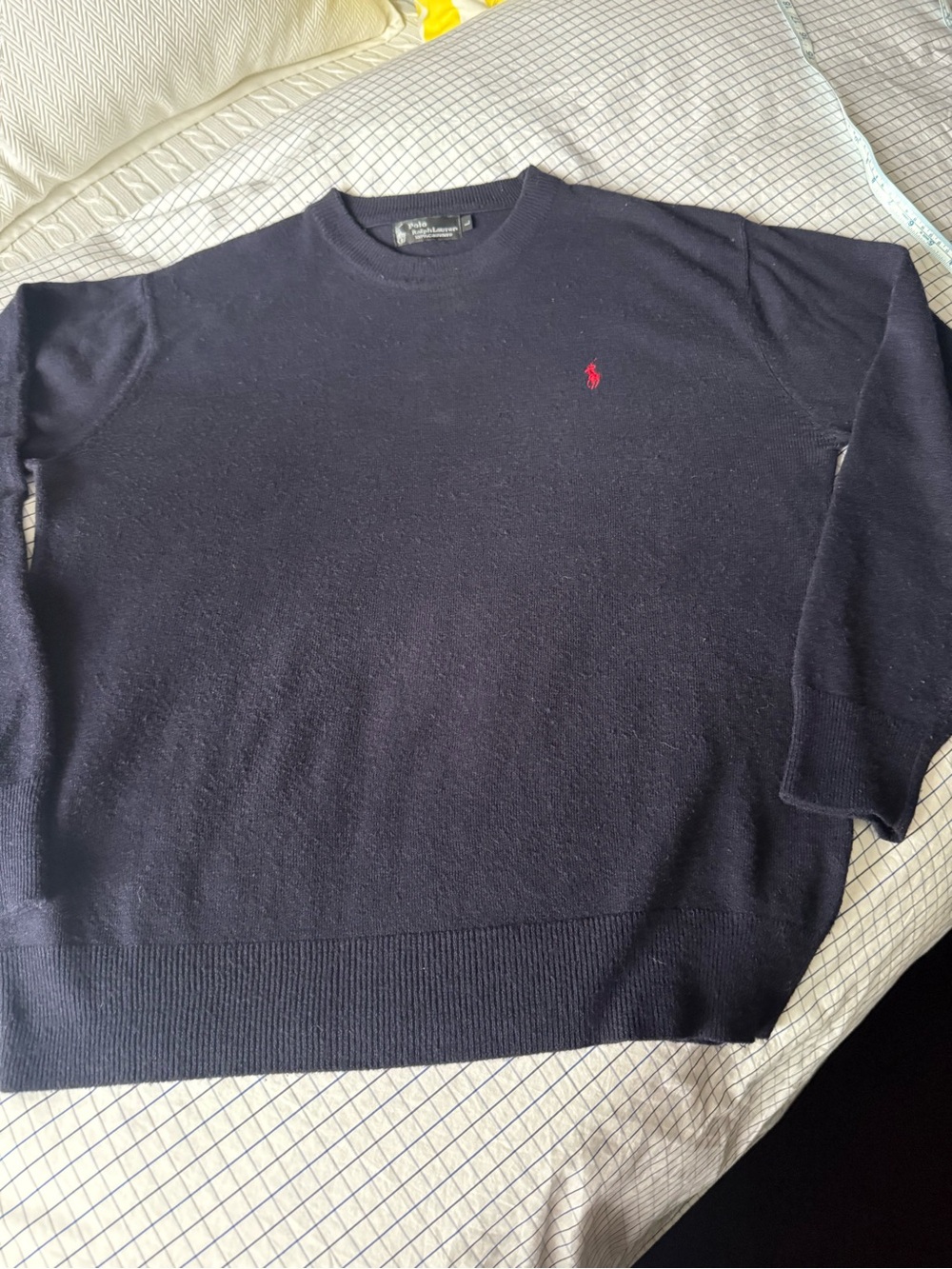 Polo by Ralph Lauren Navy Crewneck Sweater with Red Logo